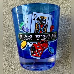 Las Vegas Gambling Blue Shot Glass